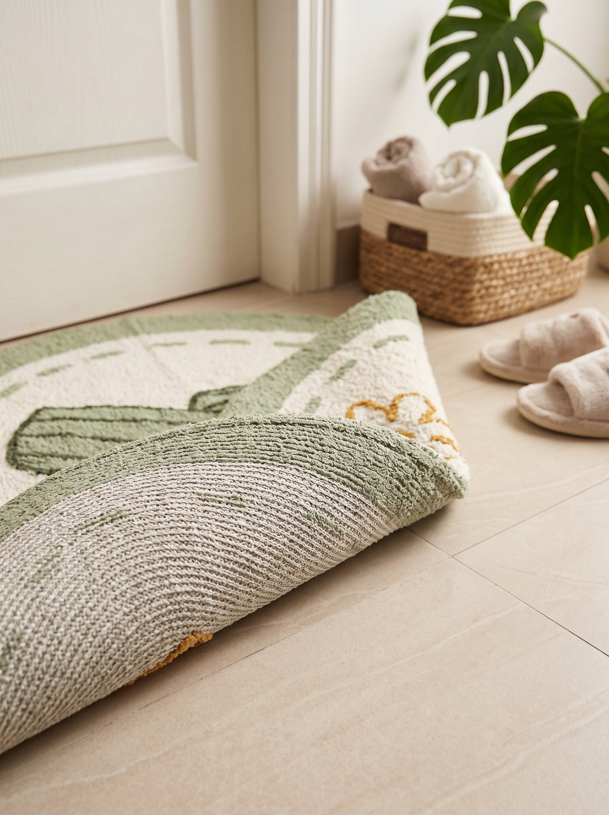Anti-Skid Cotton Doormat Set - Green