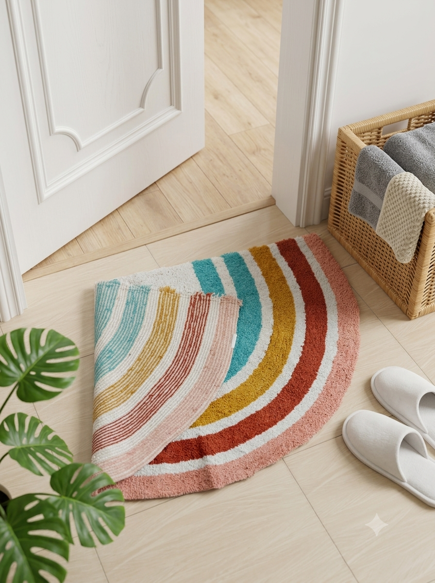 Anti-Skid Cotton Doormat Set - Multicolor