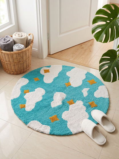 Anti-Skid Cotton Doormat Set - Blue