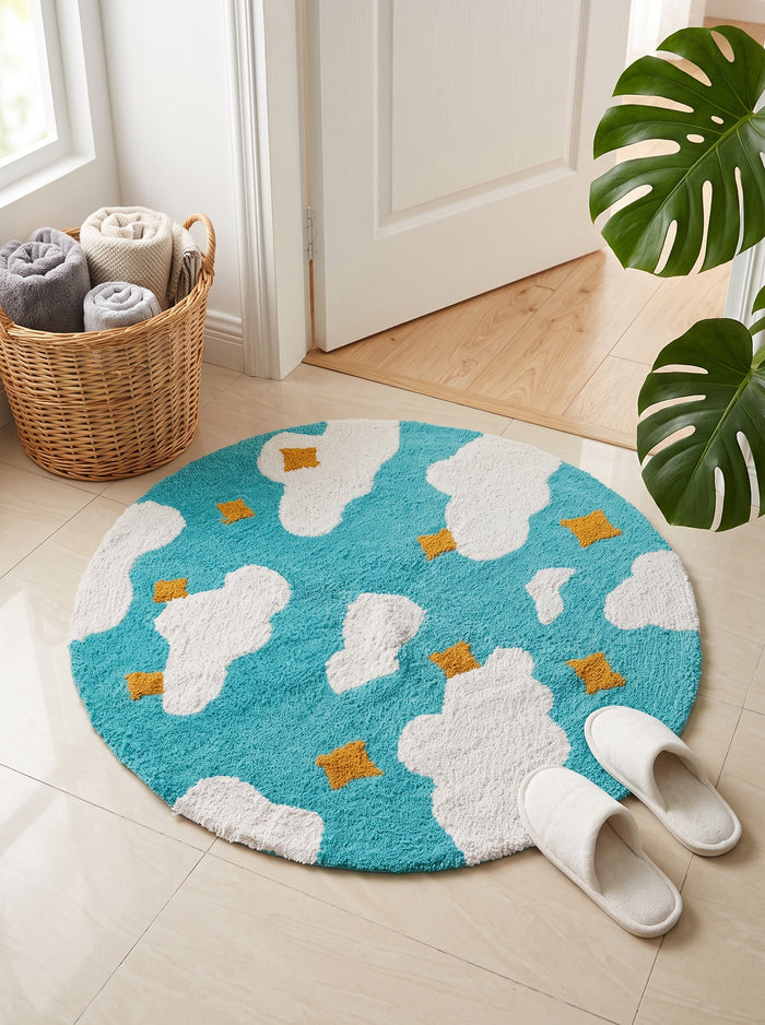 Anti-Skid Cotton Doormat Set - Blue