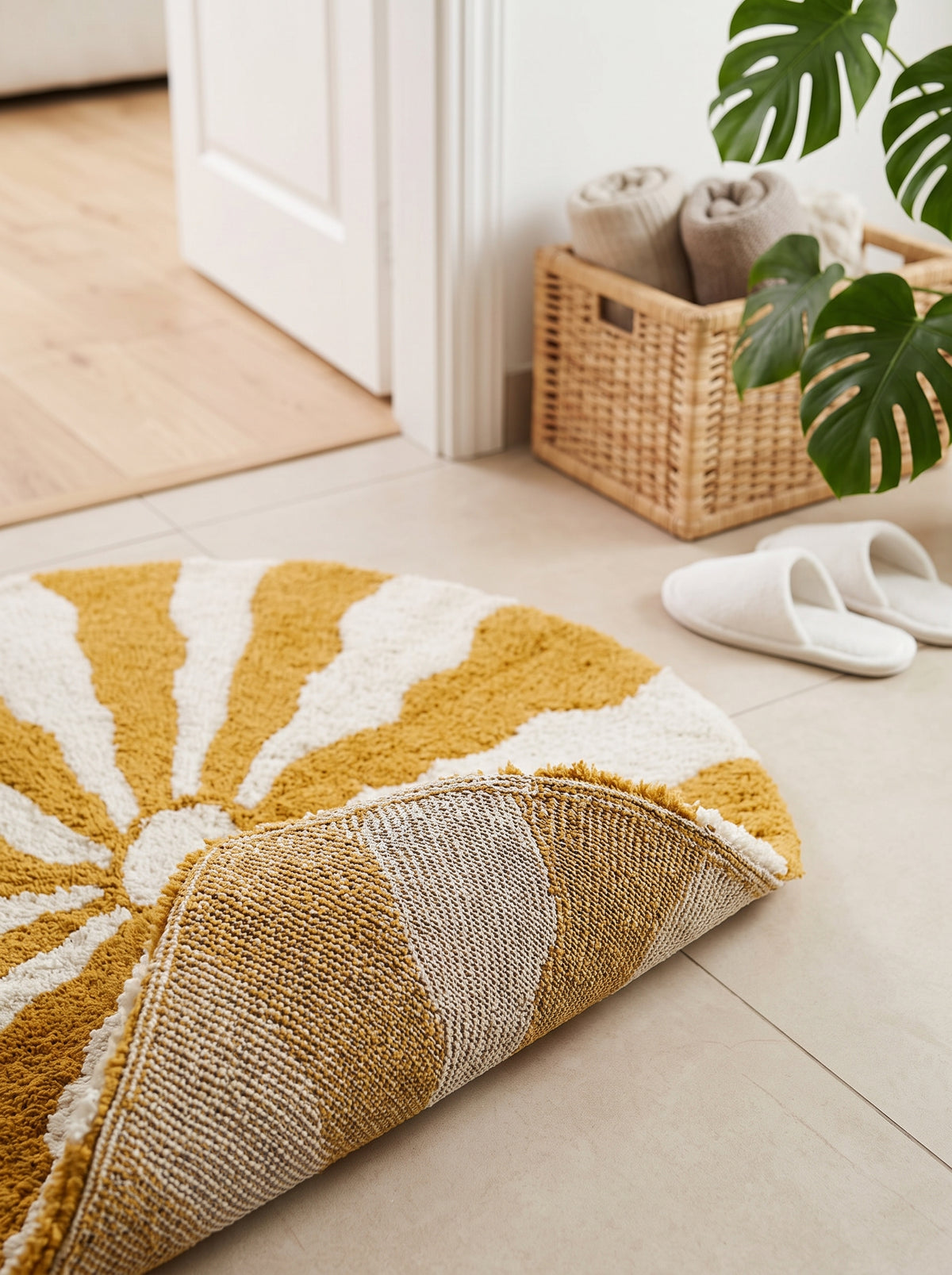 Anti-Skid Cotton Doormat Set - Yellow