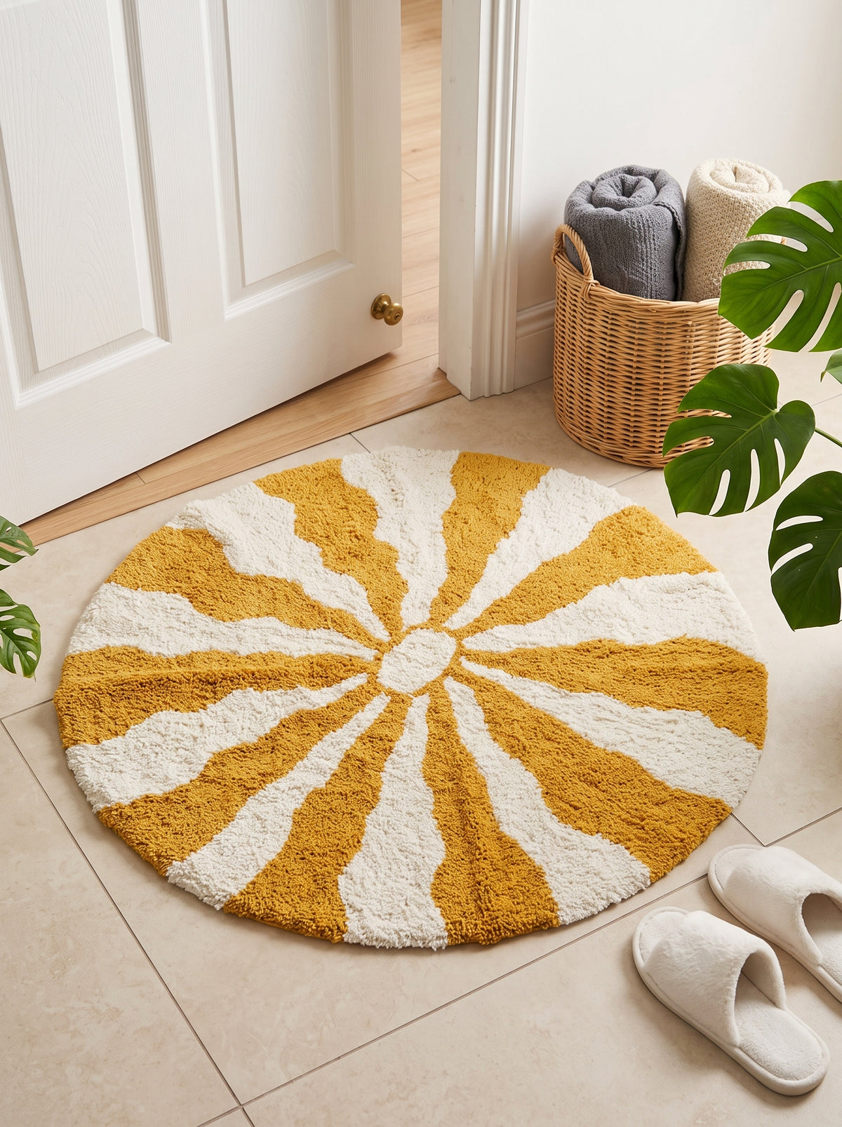 Anti-Skid Cotton Doormat Set - Yellow