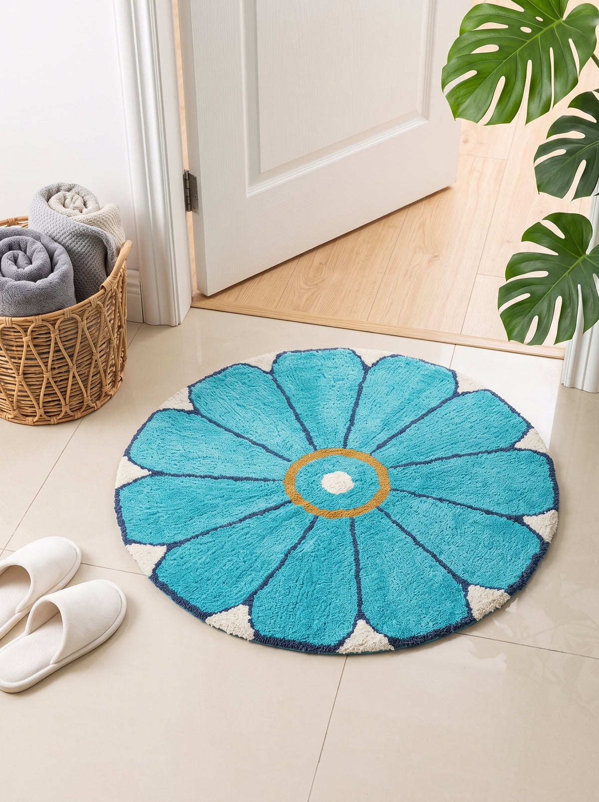 Anti-Skid Cotton Doormat Set - Black