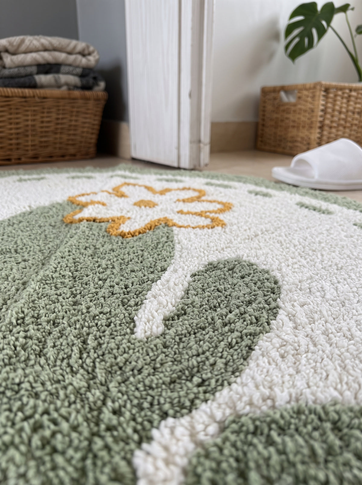 Anti-Skid Cotton Doormat Set - Green