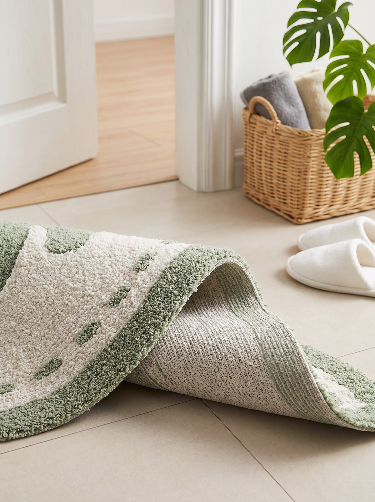 Anti-Skid Cotton Doormat Set - Green