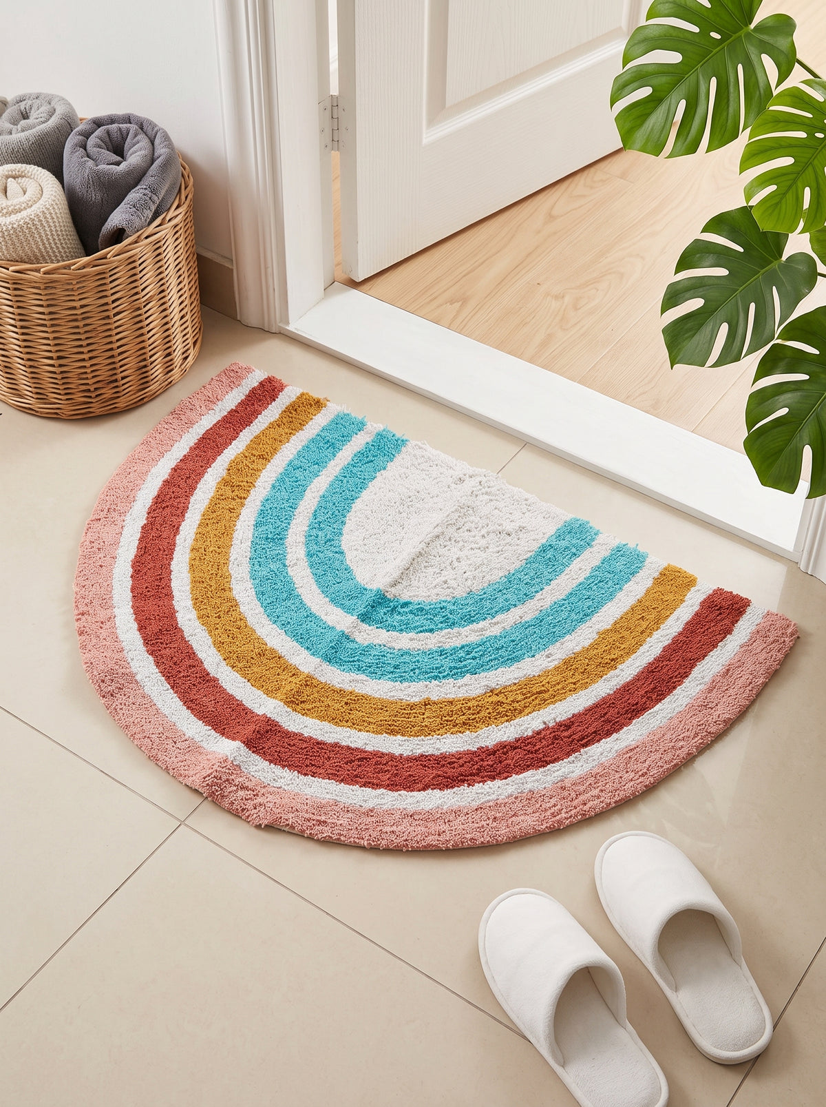 Anti-Skid Cotton Doormat Set - Multicolor